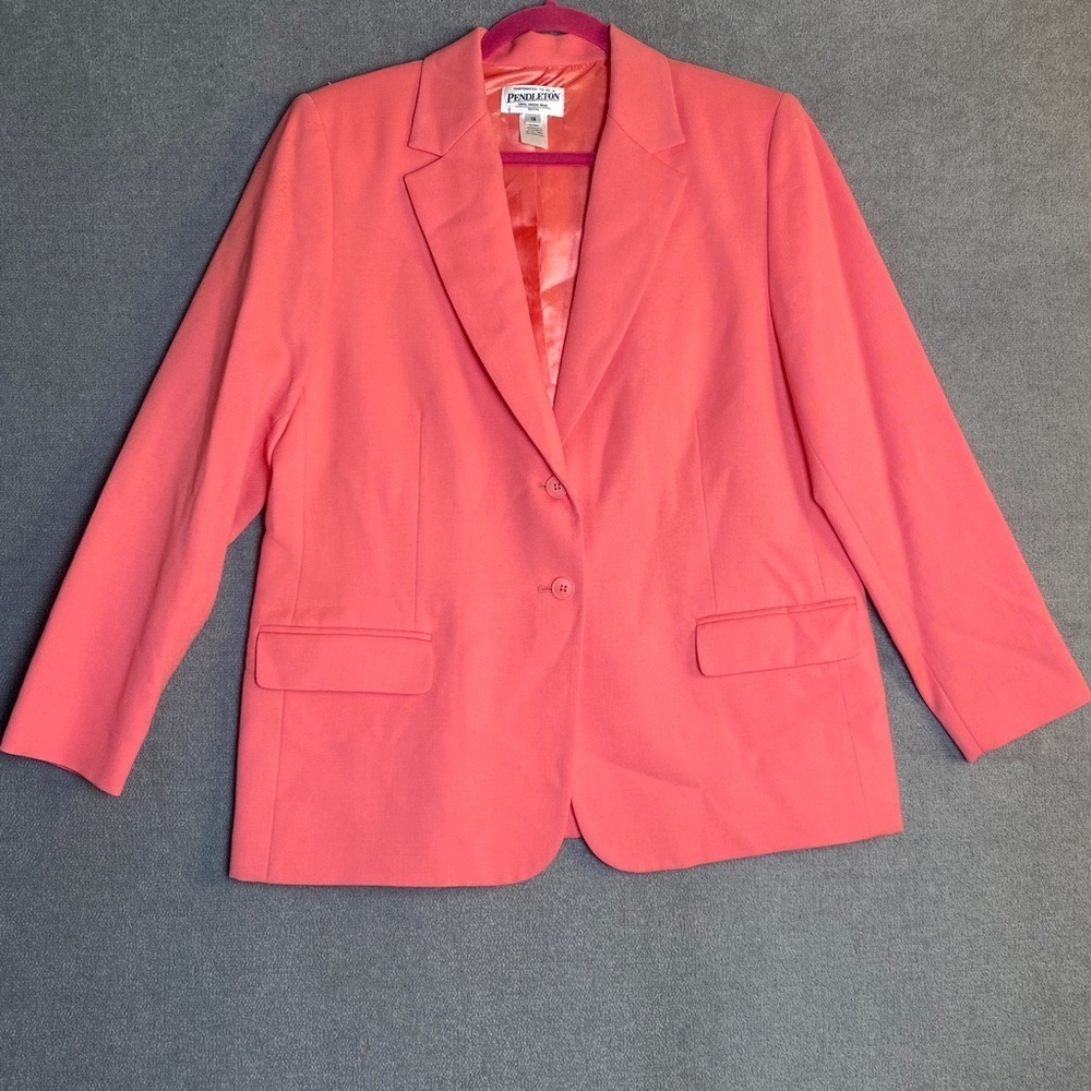 Pendleton coral virgin wool blazer size 14P